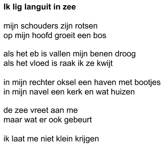 Ik lig languit in zee